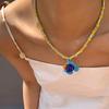 Exquisite Beaded Necklace with Glass Fish Pendant Handmade Clavicle Chain Unisex Choker Versatile Accessory for Women