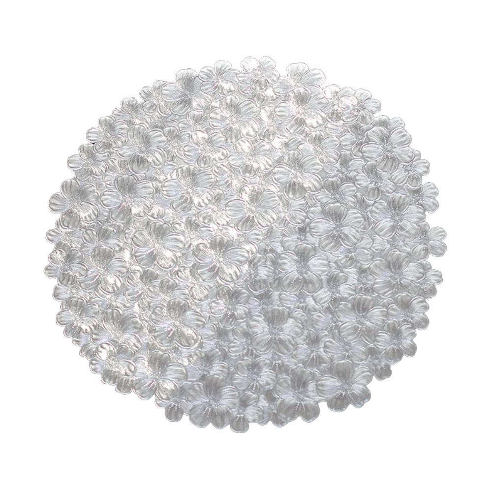 

4Pcs Relief Sculpture Small Flower Pattern Placemat Waterproof Heat Insulation Mats Hotels серебряный