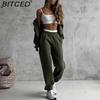 BITCED Casual American-style Autumn/winter Cardigan Set Sporty Streetwear-inspired Long-sleeved Women's Jacket and Trousers Two-piece