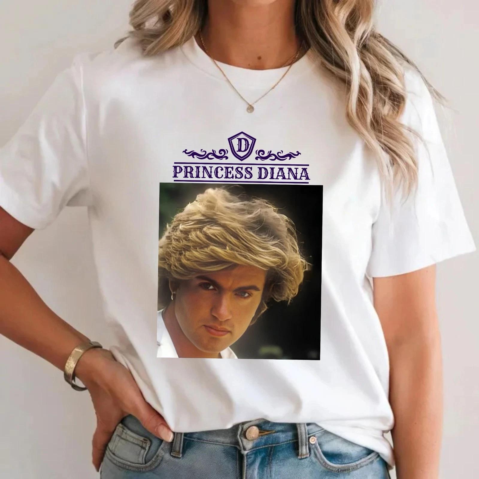 Princess Diana George Michael Parody T-T-Shirt Funny Meme British Humour Gift Top S