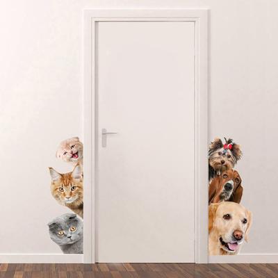 Home Decor Schöner Hund/Katze Wandaufkleber Abnehmbare Schlafzimmertür DIY Aufkleber Home Decor