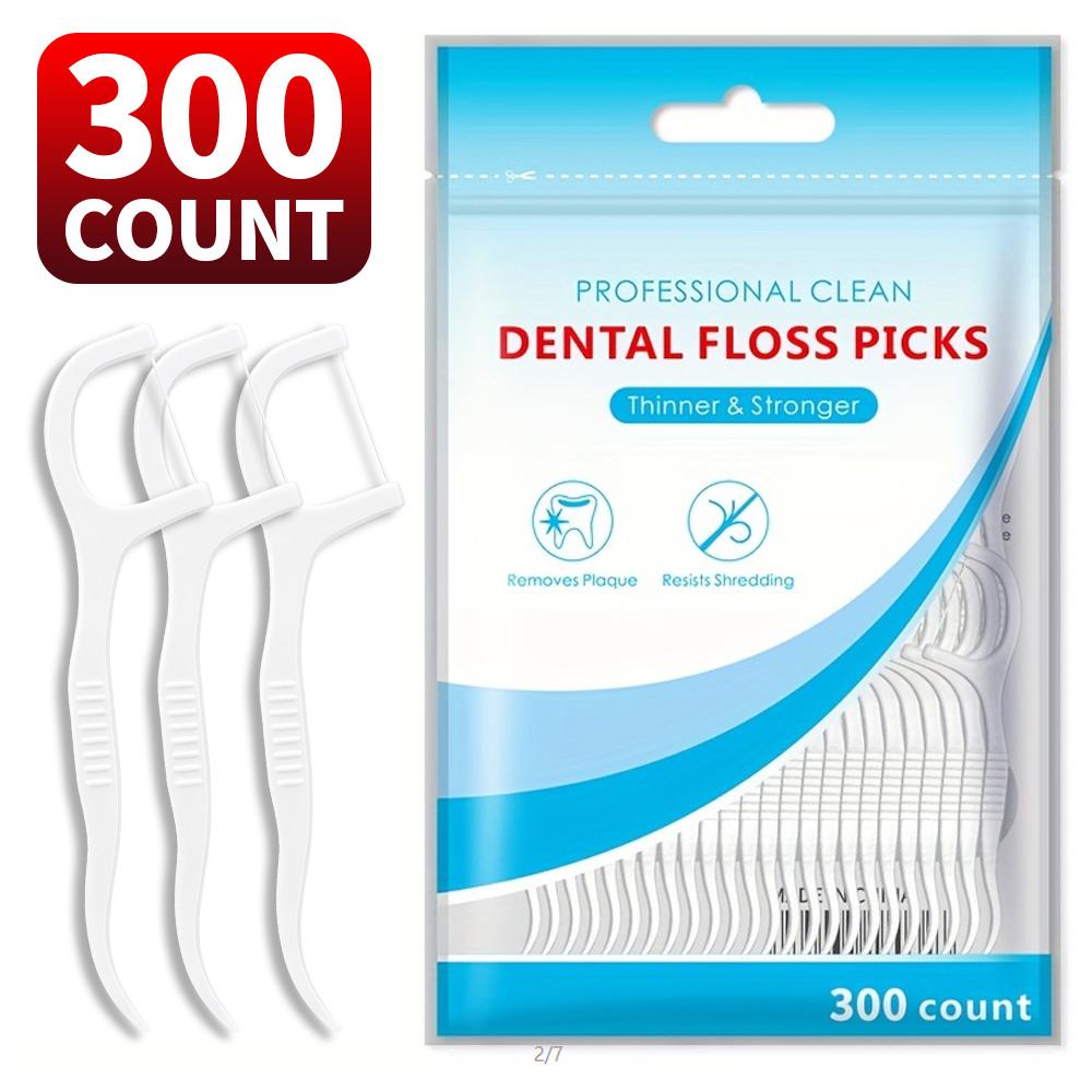 

(High cost-effectiveness) 300/600PCS - Fine sliding dental floss stick, dental hygiene cleaning tool, essential for home travel,