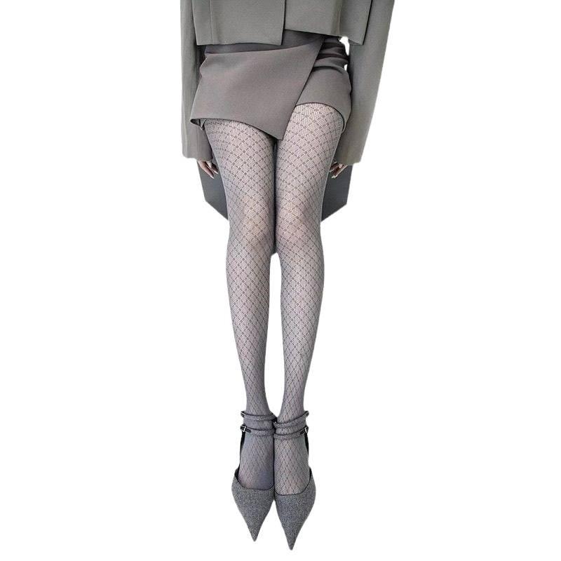 European & American Sexy Fishnet Dotted Diamond Slimming Silk Mesh Stockings