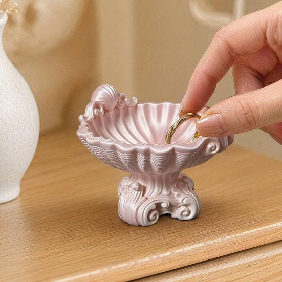 Jewelry Storage Tray Creative Seashell Shapes Plastic Trays Jewelry Earrings Ring Display Plates