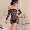 Sex Underwear Sexy Seduction Mesh Uniform Mesh Jacquard Long Sleeve Short Skirt Large Size Mesh