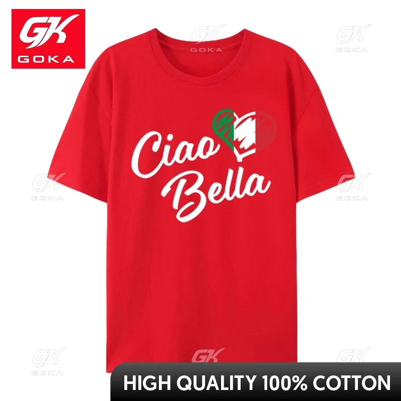 Ciao Bella Italian Hello Beautiful Coupons Unisex Top TShirt Printed Fashionable Tops Tees Pure Cotton 3D Printed Sweatshirts S