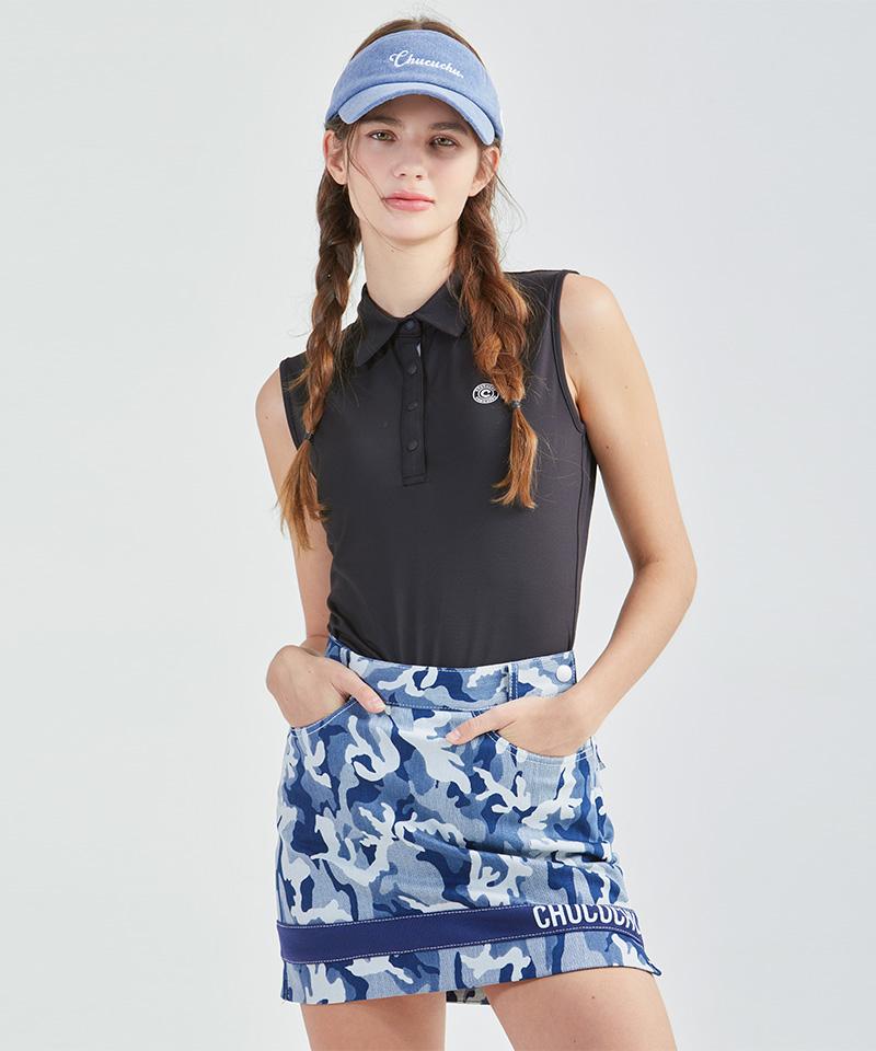 Chuku Chu C24Ss-Sk011W Camo Jean Skirt