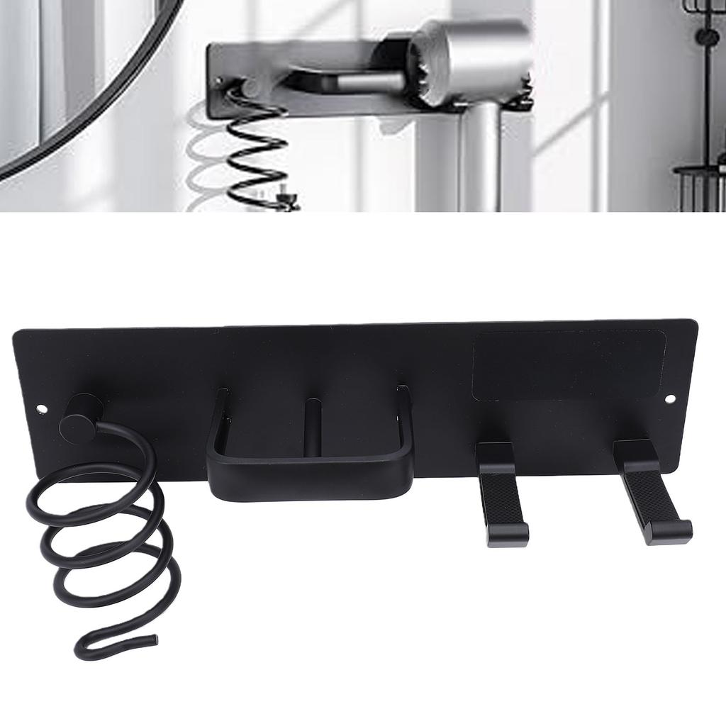 3 In 1 Hair Tool   Wall Mounted Aluminum Alloy Hair Dryer Curling Iron Flat Iron Holder