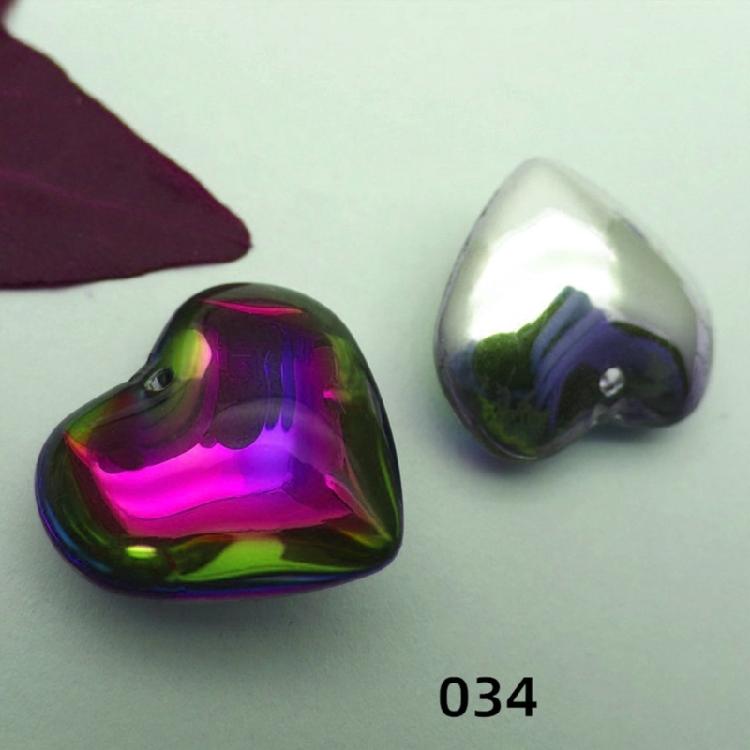 10Pcs Heart Glass Rock Charm Bracelet Necklace Pendant DIY Jewelry Making Craft