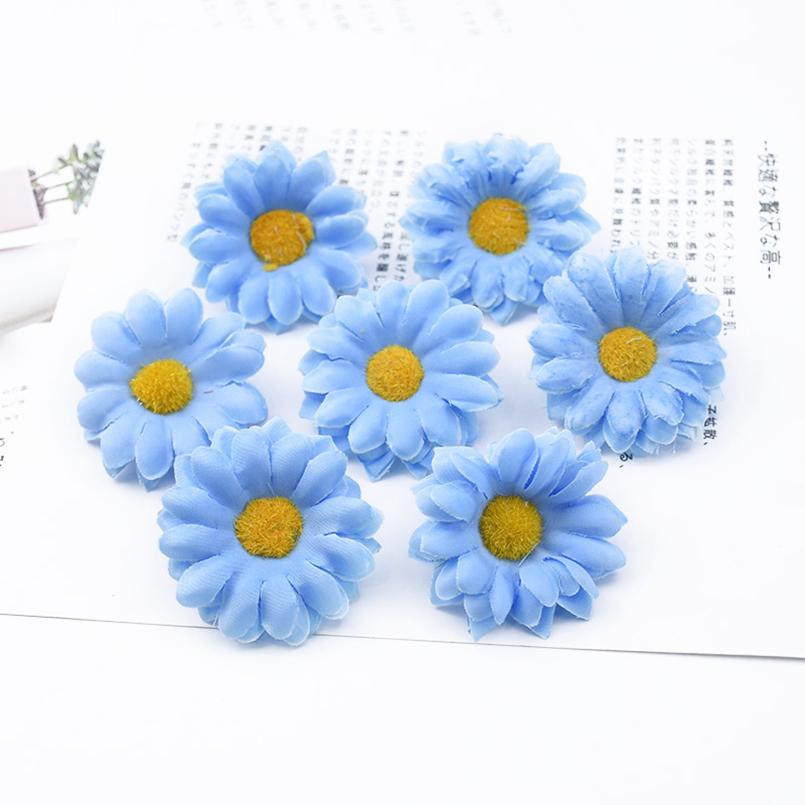 Künstliche Blumen Weihnachtsdekorationen für Zuhause Vase Tisch Hochzeit Dekorativer Kranz Seidenkleine Gänseblümchen DIY Geschenkbox Sammelalbum