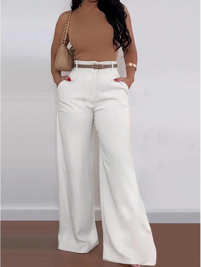 European & American Women's Wide-Leg High Waist Spring/Summer Fashion Casual Drape Pants