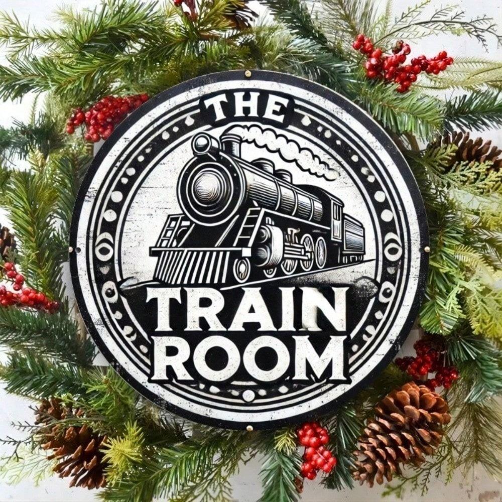 

Vintage Metal Poster Train Sign Wall Decor for Bar Garage