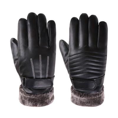 Warme Lederhandschuhe für Herren im Herbst und Winter Neue Touchscreen Plus Samt Motorrad Outdoor Riding Kältefeste Handschuhe