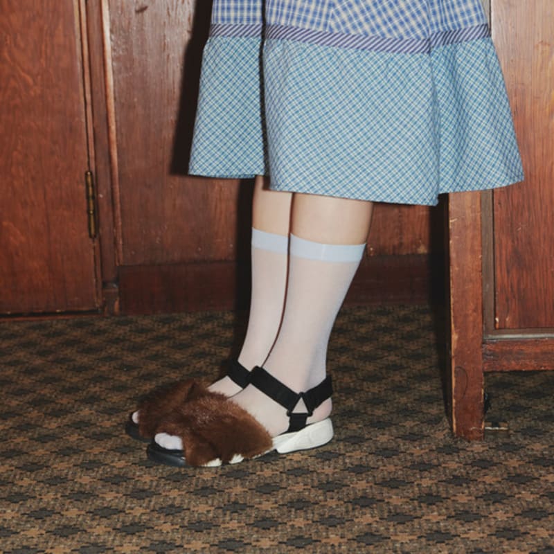 

I hate Mondays, stockings, socks, sky blue IHM090632