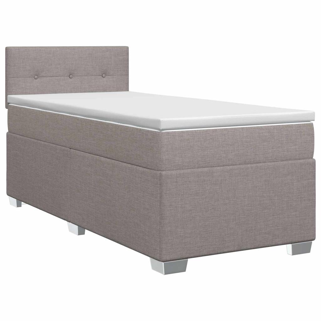 Box Spring Bed with Mattress Taupe 100 x 200 cm Fabric