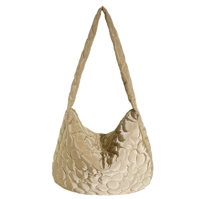 Chic Korean Style Cotton Tote Bag For Women 2023 New Pleated Cloud Bag Autumn Winter