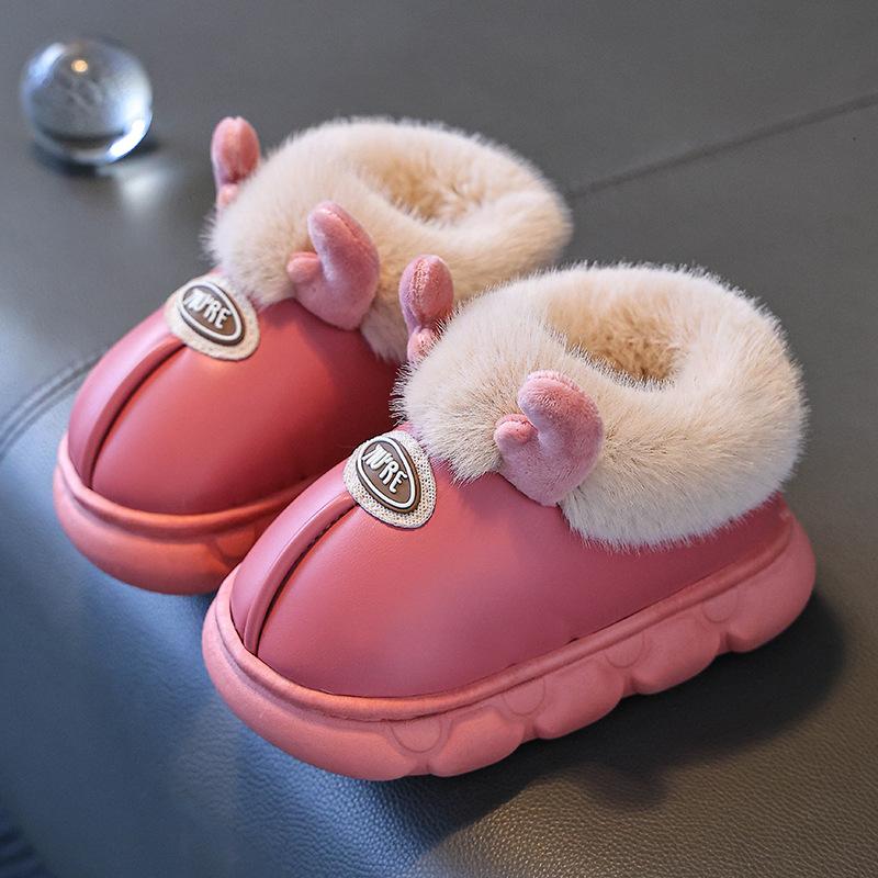 Winter Children's Cotton Shoes, Cartoon Cute for Boys and Girls Aged 1-9, Anti Slip, Warm and Waterproof Cotton Slippers for Indoor Use At Home