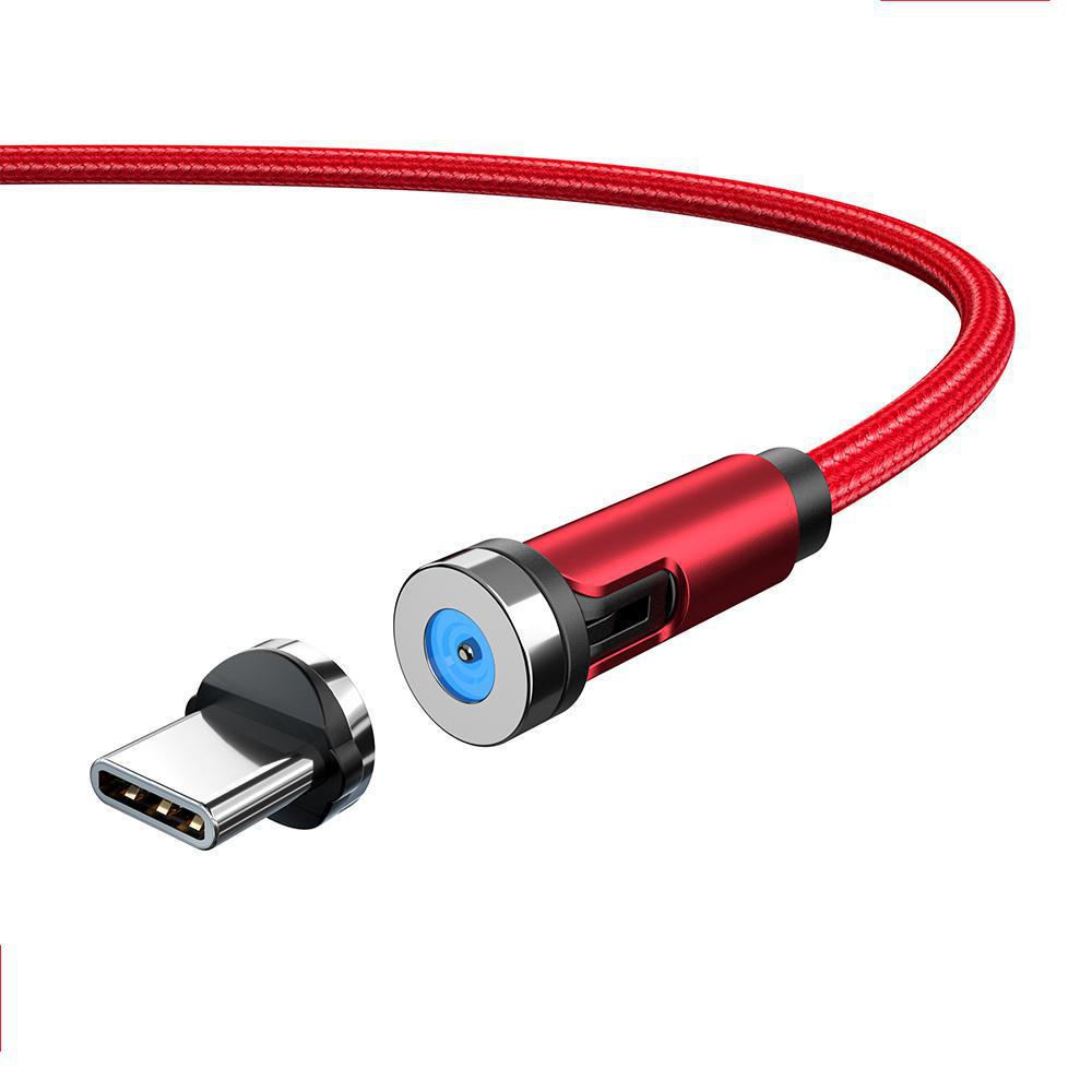 540° Rotating Magnetic 3-in-1 Charging Cable for Android, Apple, and Type-C Devices