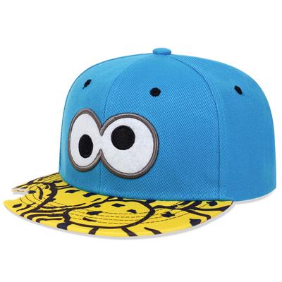 Baseball Cap Cartoon Big Eyes Cookie Bite Blue Snapback Hat Adults Outdoor Travel Adjustable Sun Hats Sports Trucker Cap