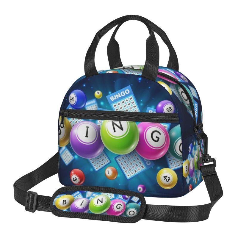 Custom Best Play Bingo Game for Bingo Players Insulated Lunch Bag Reusable Thermal Leakproof Bento Bags with Shoulder Strap
