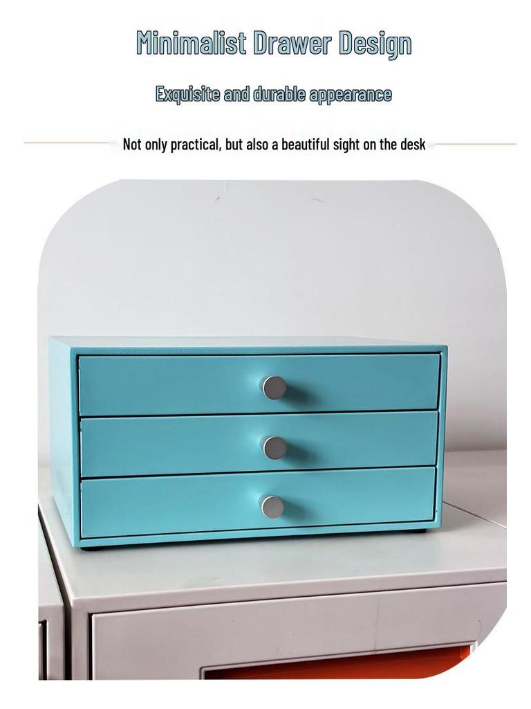 Wrought Iron Multi-layer Desktop Storage Box with Drawers for Keys, Combs, and Cosmetics