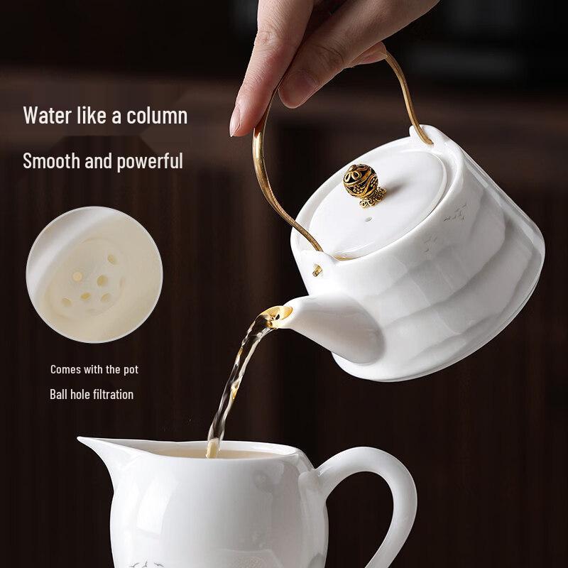 Mutton Fat Jade Ceramic Kung Fu Tea Set