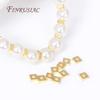 18K Gold Plated Brass Metal 3mm Flat Square Spacer Beads For Bracelet Necklace DIY Supplies,Spacer Separator Beads Wholesale