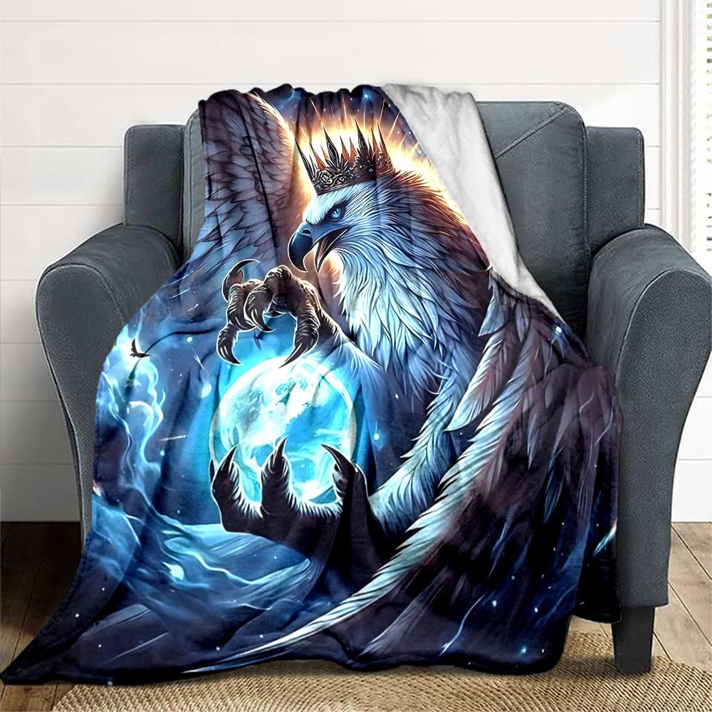 1pc Eagle Fantasy Art Blanket Lightweight Flannel Blanket Throw Blanket For Sofa, Bed, Travel, Camping, Livingroom, Office yy251015104 75x90cm