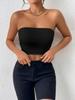 2025 European & American Sexy Strapless Crop Top – Slim-Fit Sleeveless Navel-Baring Solid Color Outerwear