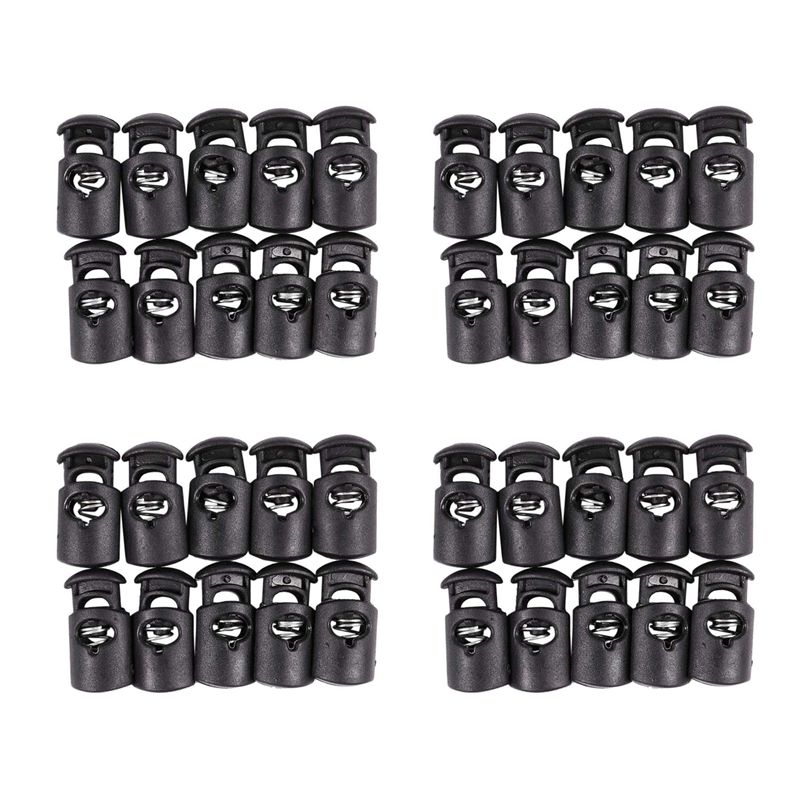 

ABJI-Diameter 8 Mm Hole, Cord Cord Stopper Laces Snap Hook, Black, 40 Pcs чёрный