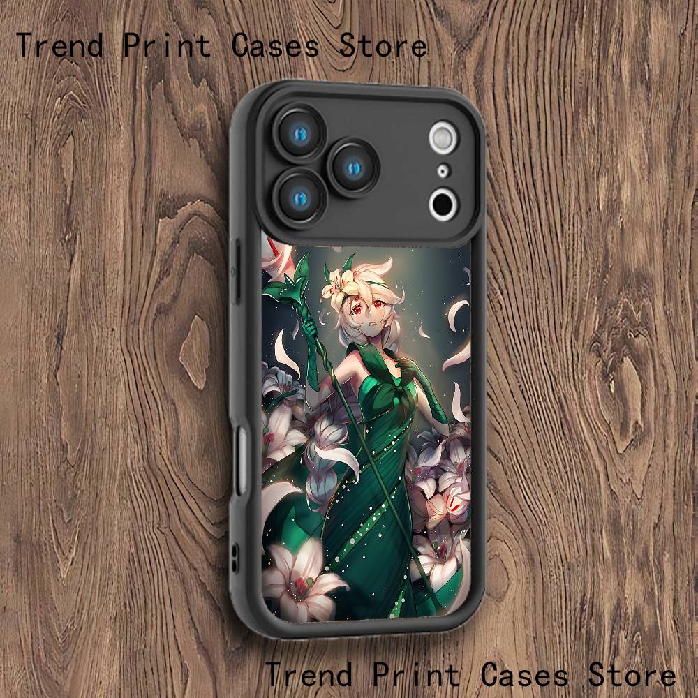White Lily C-Cookie Phone Case For iPhone 17,16,15,14,13,12,11,Pro,Max,Plus,X,XS,SE4,E,Mini Black Thickened Border Case
