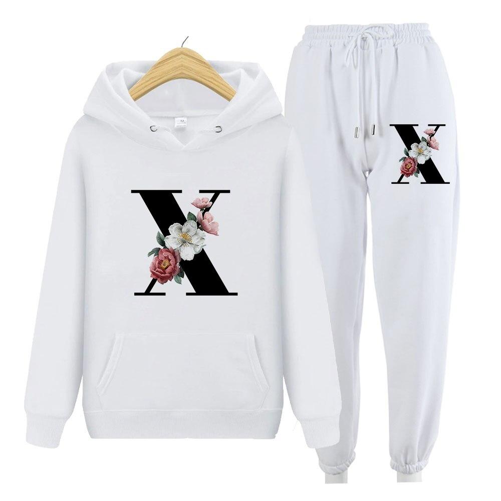 Women Sweatshirt Long Sleeve Hoodies Harajuku Hoodie Vintage Letters Print Sweatshirts Two Piece Sets Hoodies