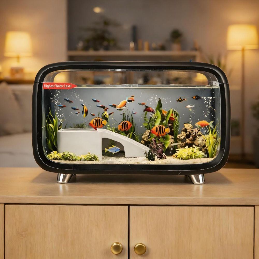 Transparent Aquarium Kit Compact Desktop Aquarium Multifunctional Ecological Cycle System  Desktop
