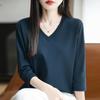 Spring And Summer New White MercerizedCropped Sleeve T-shirt Feminine Joker Bottoming Shirt Half Sleeve