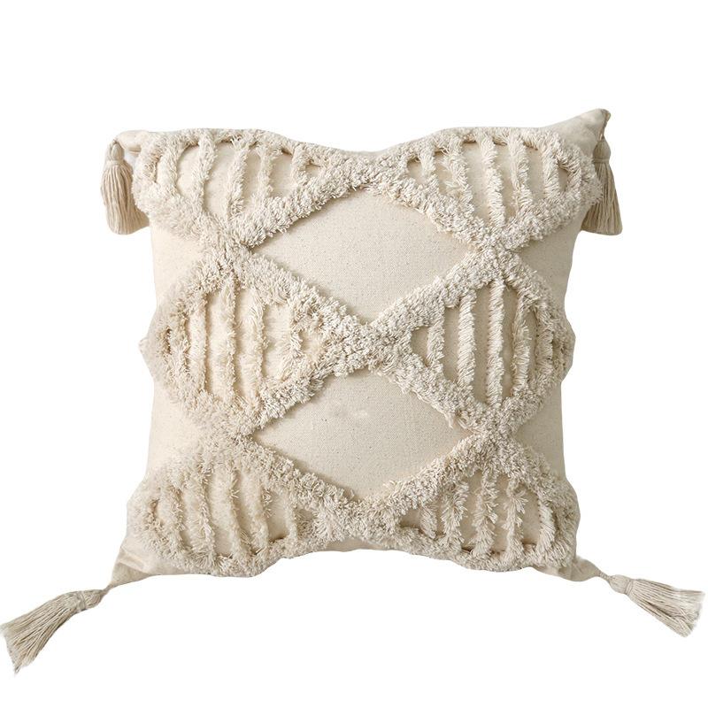 Tufted Throw Pillow Bohemian Throw Pillow Case Decoration Living Room Sofa Cushion Pillow Retro Hotel Lumbar Pillow Pillow Case