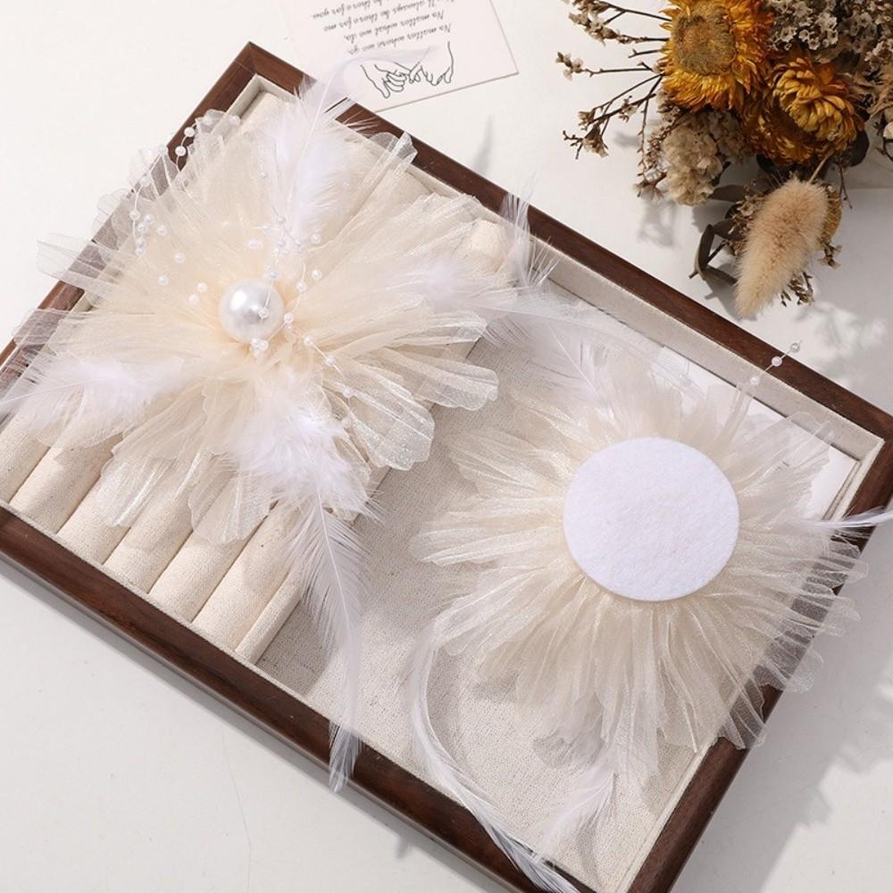 Multi Use Design Pearl Feather Hair Accessory Floral Clothing Accessory For Dress Decor