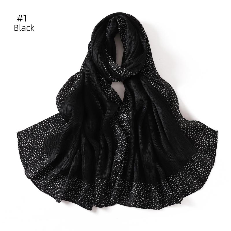 80*180cm Women Plain Solid Wrinkle Hijab Scarf Lady High Quality Wraps Shawls Muslim Headband Islamic Scarves Ramadan