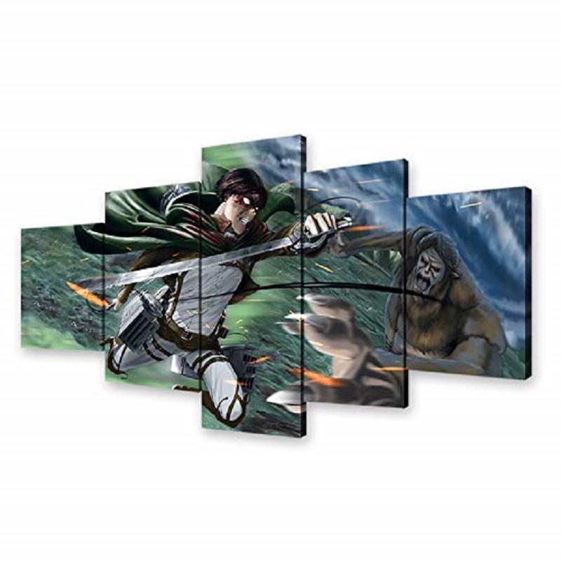 

Без рамки «Атака Титанов», 5 шт., аниме, настенное искусство, холст с принтом, постеры для гостиной, картины, картины для домашнего декора, фотографии