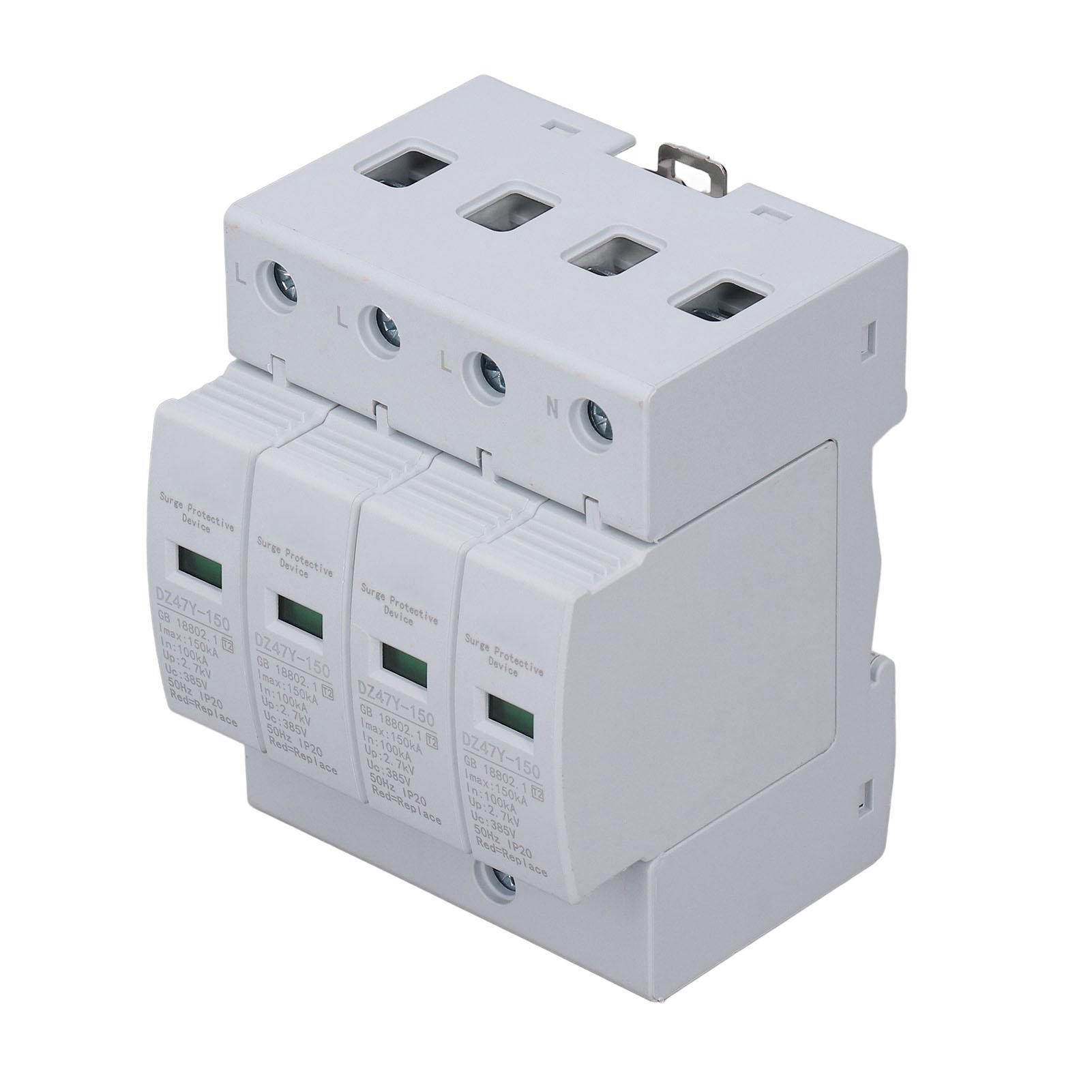 

House Surge Protective Device 150KA Fireproof PC Voltage Surge Arrester Device for Distribution Box