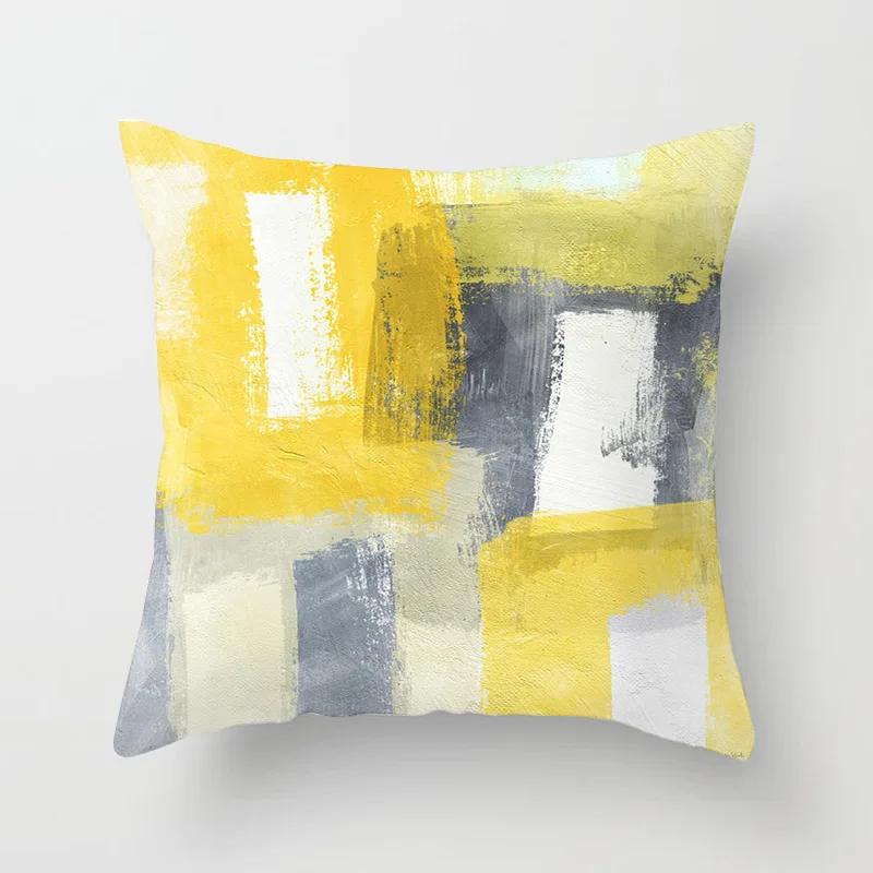 Abstract Geometric Art Graffiti Printing Pattern Cushion Cover Home Living Room Sofa Decoration Square Pillow