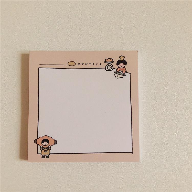 Memo Pad Bread No-sticky Note Paper Grid Square Notepad for Diary Decoration Student Stationery School Supplies