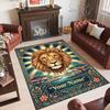 Leopard Theme Crystal Velvet Floor Rug Personalized Custom Name Text Warm Carpet Home Decoration