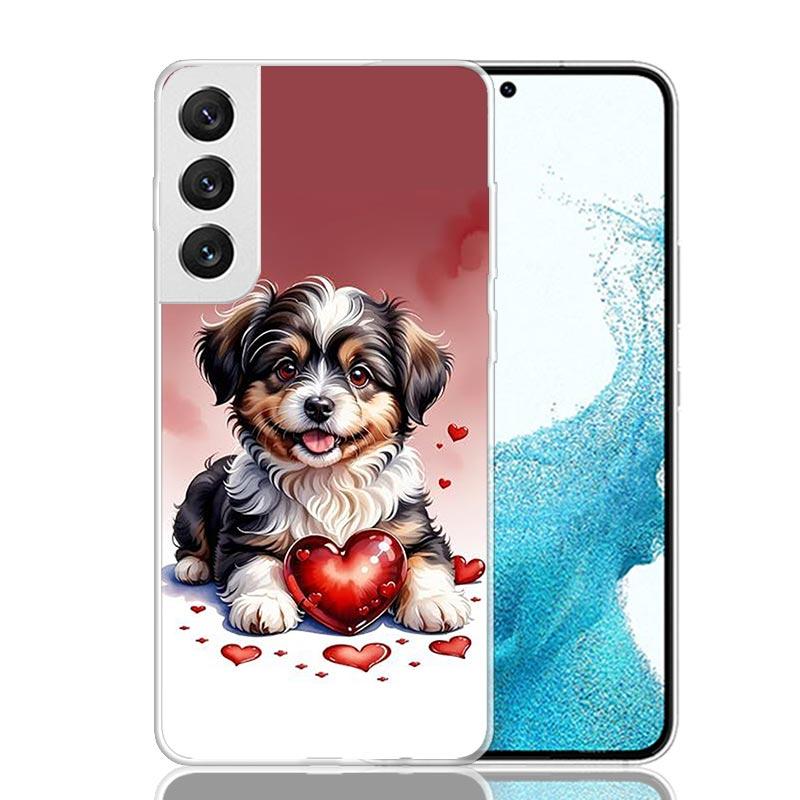 Lovely Puppy Heart Dogs Phone Case For Samsung Galaxy S26 S25 Edge S24 S23 FE S22 Ultra S21 Plus S20 + Fundas Cover Coque Galaxy