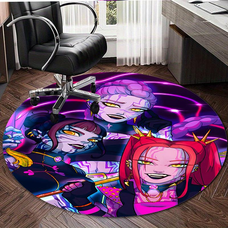 1pc KPop Demon Hunters13 Design Printed Area Round Carpet for Bedroom Living Room Home Decor Rugs Mat Non Slip Mat Rug for Bedside