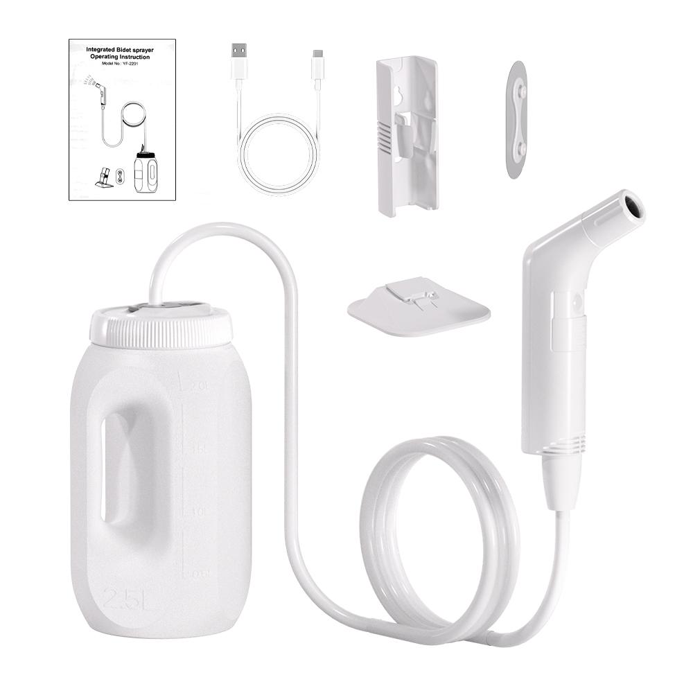 

2.5L Portable Electric Bidet Rechargeable Shataf Hand Bidet Butt Sprayer for Personal Hygiene Cleaning Travel Camping Bidet белый