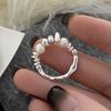 925er Sterlingsilber Süßwasserperlen Runde Ringe für Damen Trendiger Verstellbarer Feinschmuck Minimalistische Accessoires