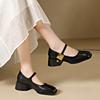 Fashion 2025 Spring Autumn Female Pumps Korean Fashion Square Heel Thick Heel One Pedal Casual Flats Shoes Women MARY JANES
