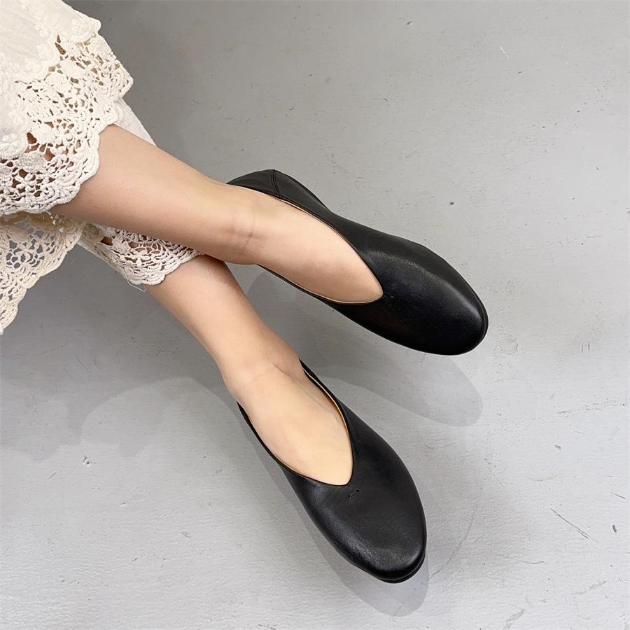 Johnature Мокасины ручной работы из натуральной кожи, туфли на плоской подошве, ретро, круглый носок, неглубокая мягкая подошва, женские туфли