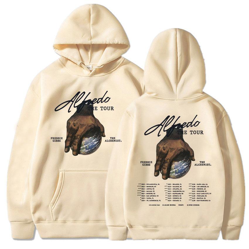 Freddie Gibbs ALFREDO Tour Hoodies Autumn/Winter Loose Hooded Sweatshirts for Male Warm Fleece Men Women Pullovers Streetwear