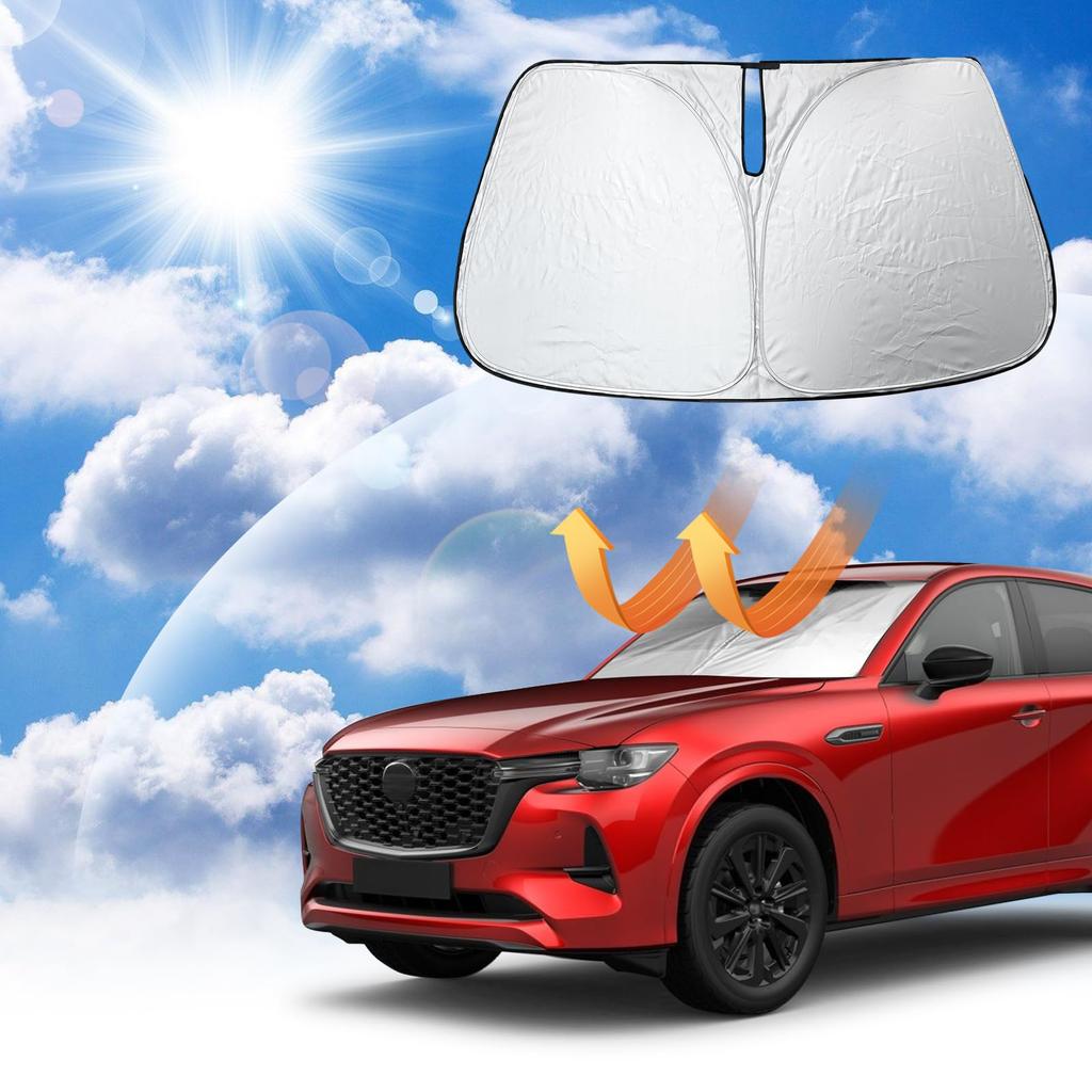 Coleya Sunshade for Mazda KH Series Car Front Window Thin UV Heatstroke Car No Suction Cups Car Specific to Your Vehicle CX-60 (2022~), Sunshade,